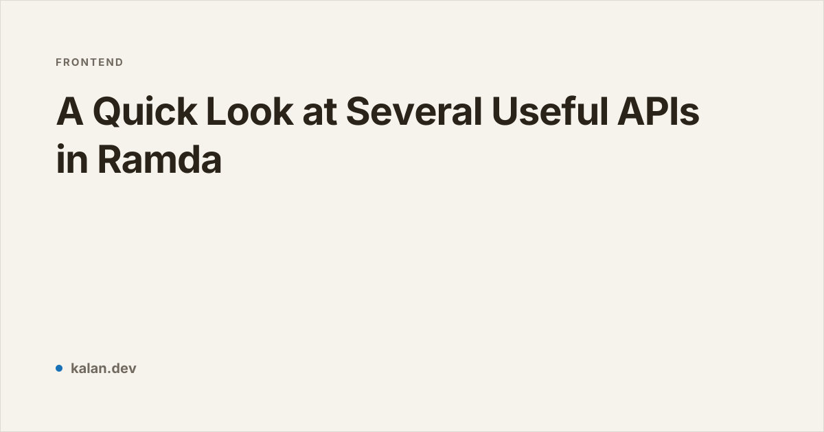 Ramda Functional Talking about several APIs in ramda | Half Frontend
